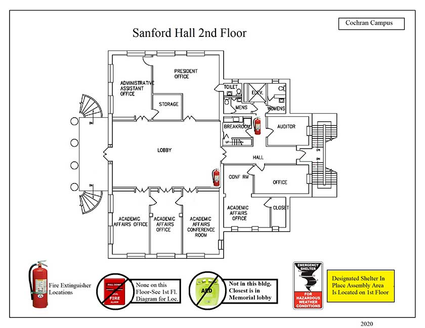 Sanford Hall 2nd Safety Diagram